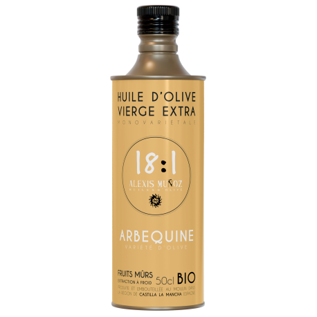 Huile d'olive 18:1 - 100 % Arbequina BIO - L'essentiel