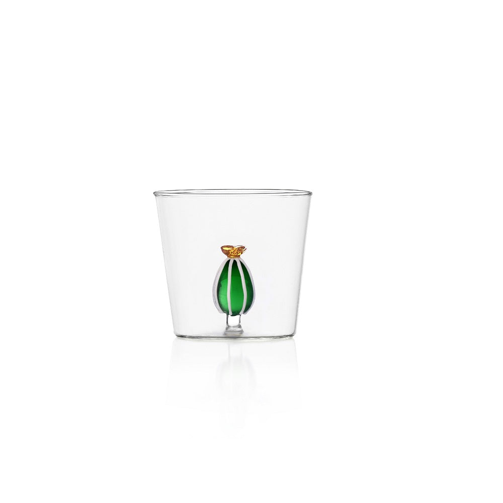 Verre cactus fleur